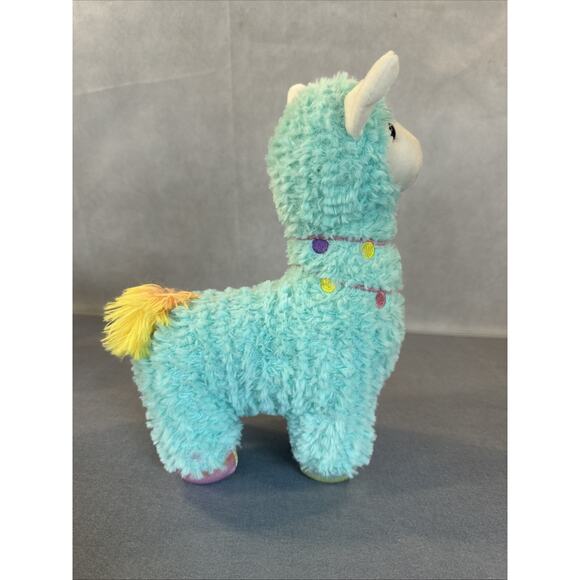 Walmart M Blue Llama Alpaca Mint Green 12" Sparkly Plush - Picture 4 of 5